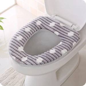 Image of Hot Sale Closestool Washable Mat Pad Cushion Custom Made Colored Bathroom Soft Cloth Toilet Seat Warmer Covers
