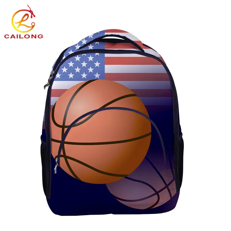 Sports Style School Polyester Sublimation Basketball Prints Backpack Bag Custom Buy Backpack