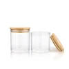 Wholesale 30ml 50ml 80ml 100ml Clear Cylinder Airtight Candy Food Storage Borosilicate Glass Candle Jars With Wooden/CorkTop Lid