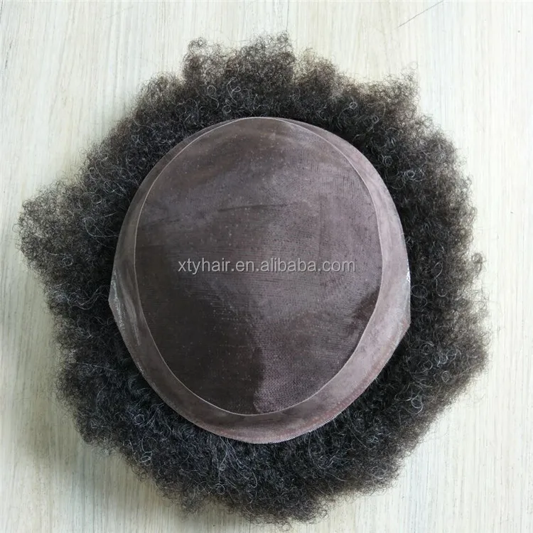 

Qingdao high quality human hair afro toupee wigs for black men, Natural color