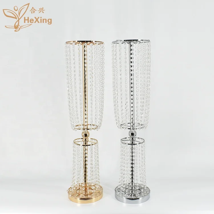 

80cm ( 31.5 inch ) Hot sale wedding crystal flower stand centerpiece , the wedding party desktop flower stand, Gold / silver