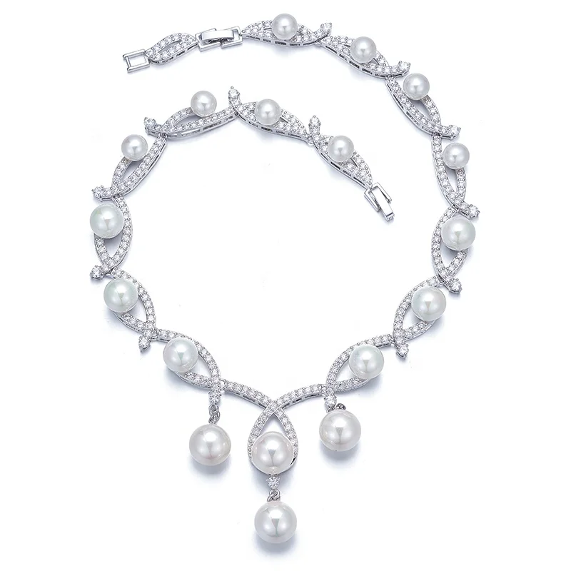 

700409 Guangzhou ESUNNY Fashionable Copper Alloy Jewelry Pearl Necklace