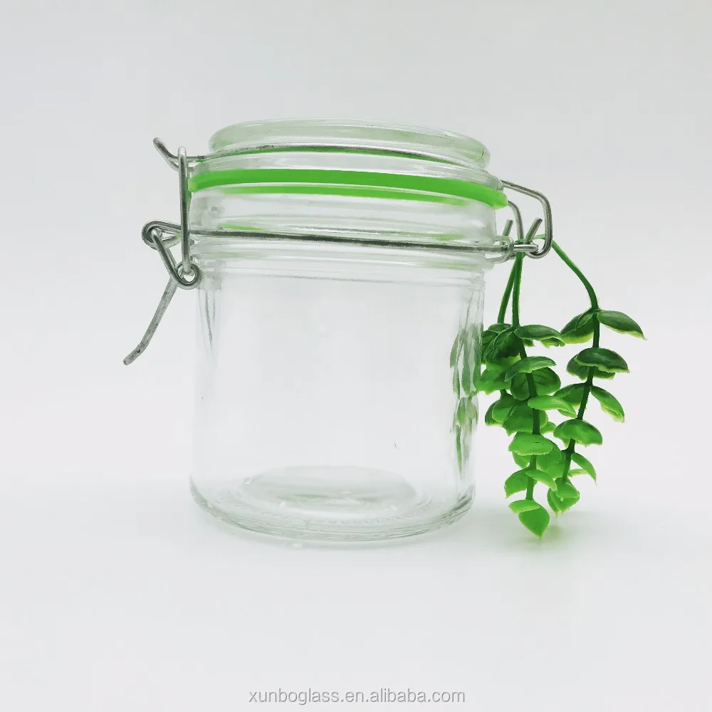 250 Ml Glass Storage Mason Jar Canister With Swing Top Latch Airtight