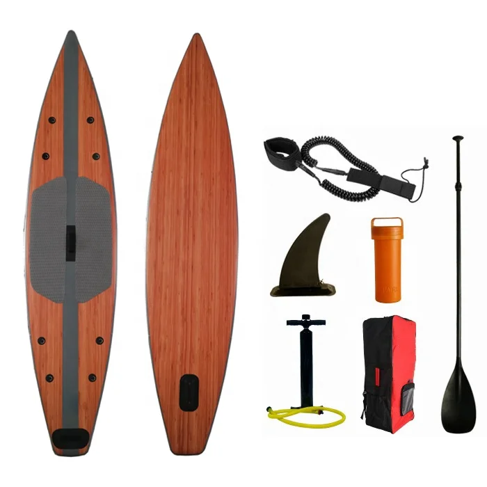 

wooden style fishing inflatable stand up wind surfing paddle boards