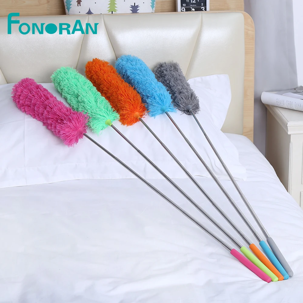 

FONORAN 44-88cm Washable plastic telescopic handle dusters long handle reach ceiling duster, Blue, green, red or customized