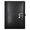 custom planner notebook a4 leather planner with ring binder for power bank and USD flash drive