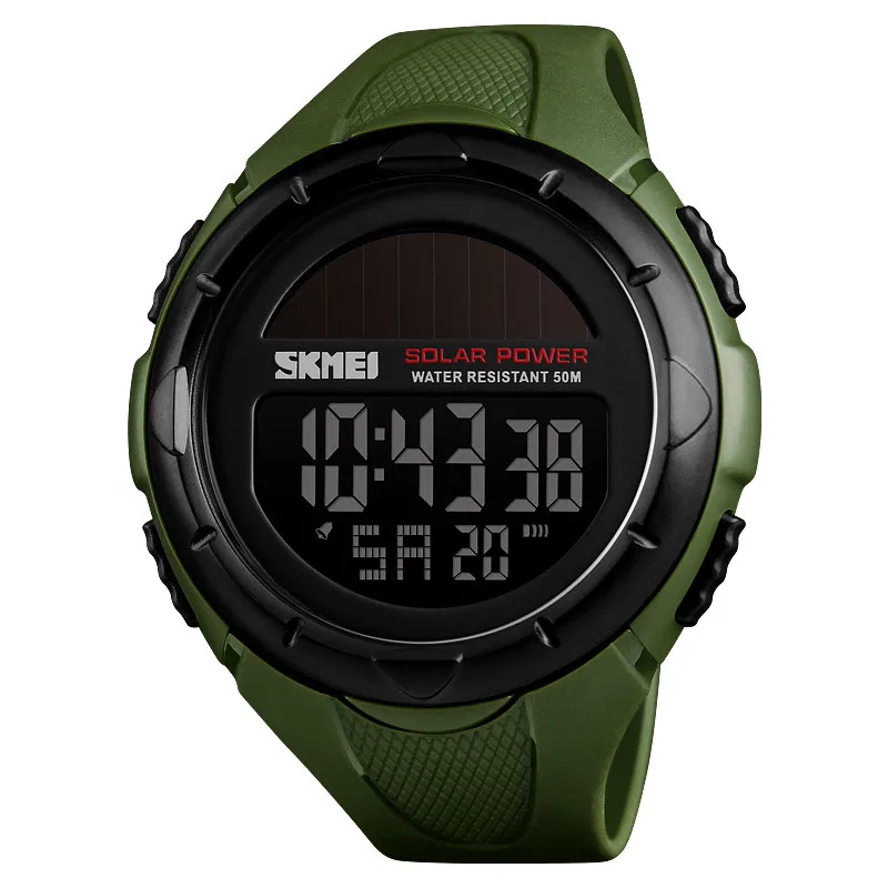 

SKMEI 1405 solar powered digital watch 50m waterproof sports wristwatch men, 5 colors