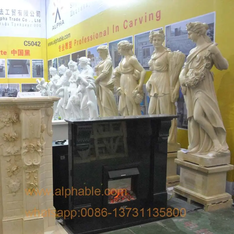 
Carved marble lady with vase statue 