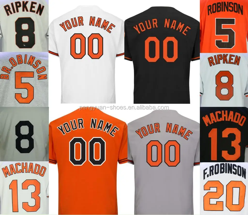 

Best Quality Custom Your Name Number Logo Patch Team Orioles Style Button Down Pullover Embroidered Baseball Jersey