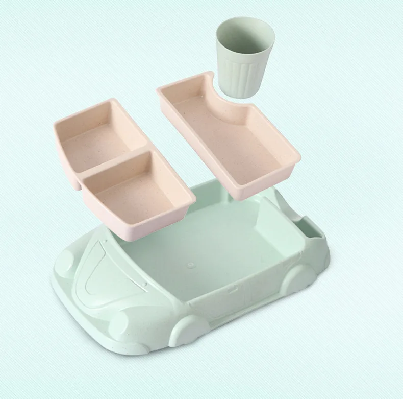 BPA Free Car Shape Bamboo Lunch Box, Degradable Food Container