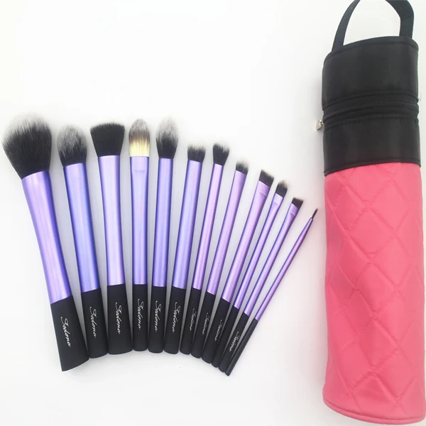 

Sedona purple makeup kit with cylinder brush case,12pcs cosmetic makeup brush kit,with cute bag