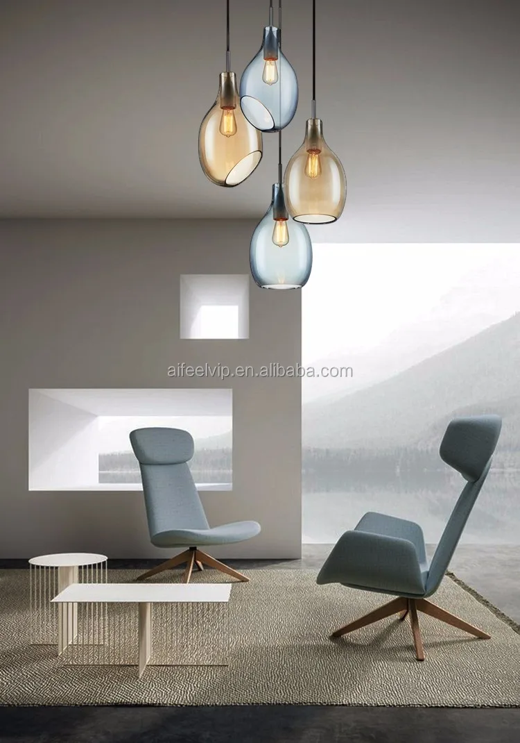 Contemporary latest design modern murano glass bubble colored hanging glass ball chandelier pendant light for hotel lobby