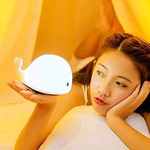 Soft Silicone LED dolphin night light Colorful with tap control and color change