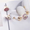 Luxury Pink Colour Crystal Stone Marble Furniture Cabinet Kitchen knobs handles Drawer Pull Knob For Bedroom