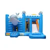 High quality inflatable dolphin playground bouncy castle naughty kids jumping castle with slide for outdoor party game