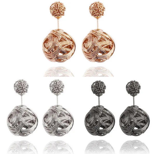 

Wholesale Fashion Rose Gold And Silver Plated Crystal Women metal Earrings