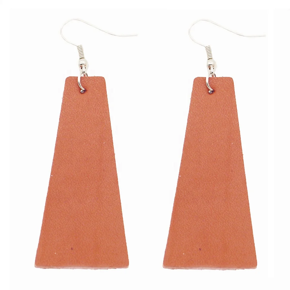 

2021cheapest free Fashion personality charm genuine leather color earrings European and American creative simple leather earrings