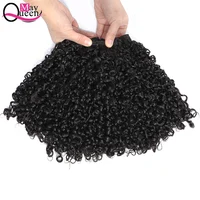 

May Queen wholesale double drawn virgin brazilian Fumi/ Pixie curly/Pissy curly human hair weaving bundles extension