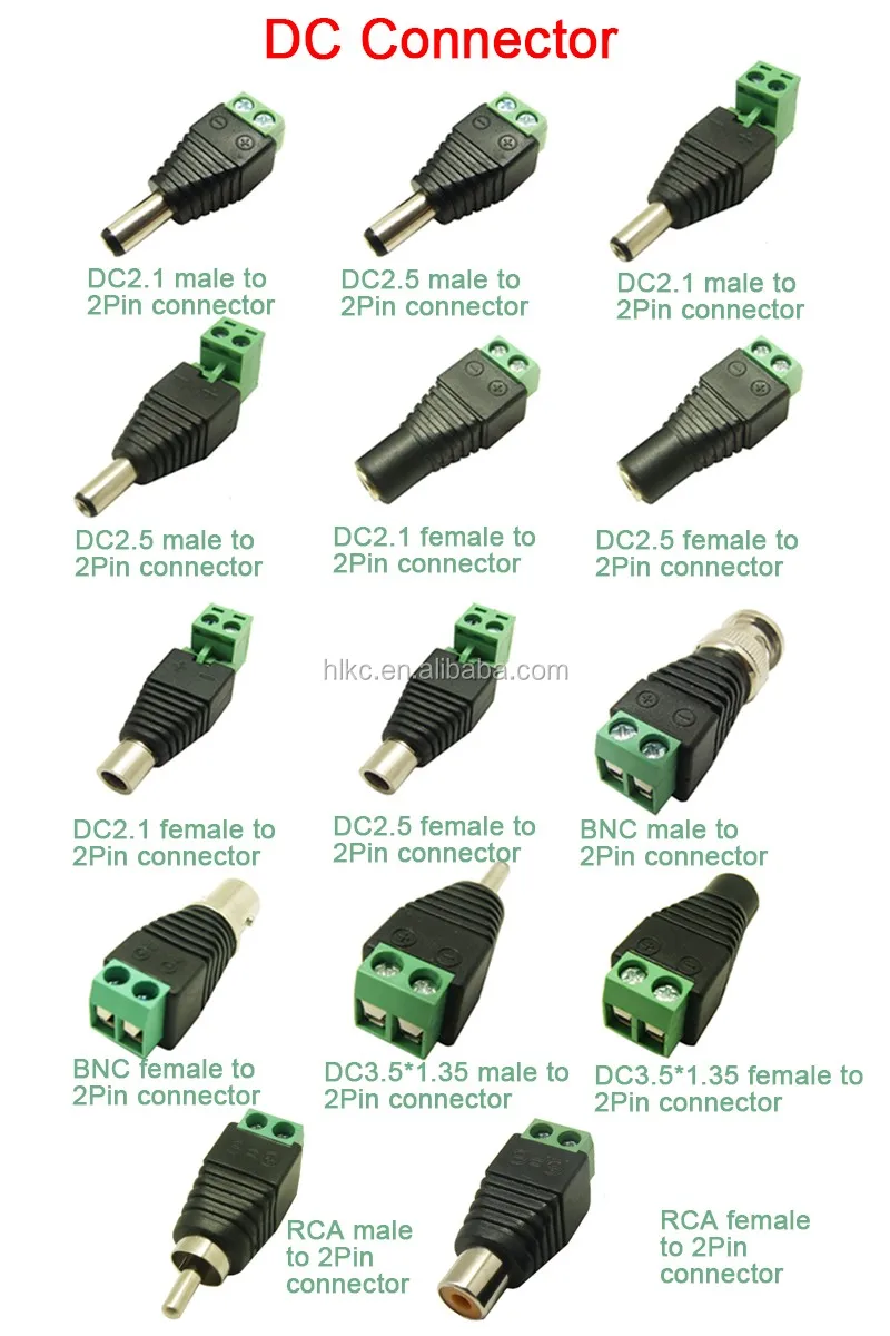 Dc connector sizes