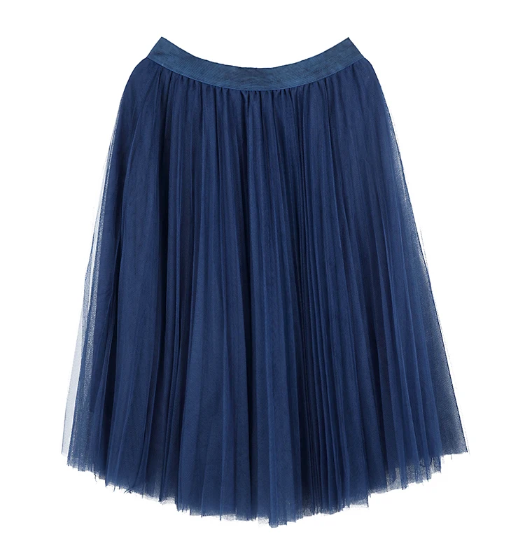 36a 网眼纱布长百褶雪纺裙子女性