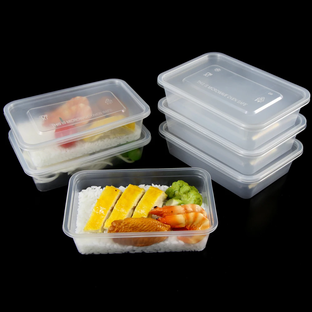 Disposable Clear 500ml Plastic Food Containers With 