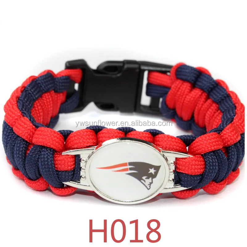 

2018 yiwu wholesale flag logo adjustable cowhide alloy paracord rope bracelet, 32 teams flag cowhide leather bracelet wholesale