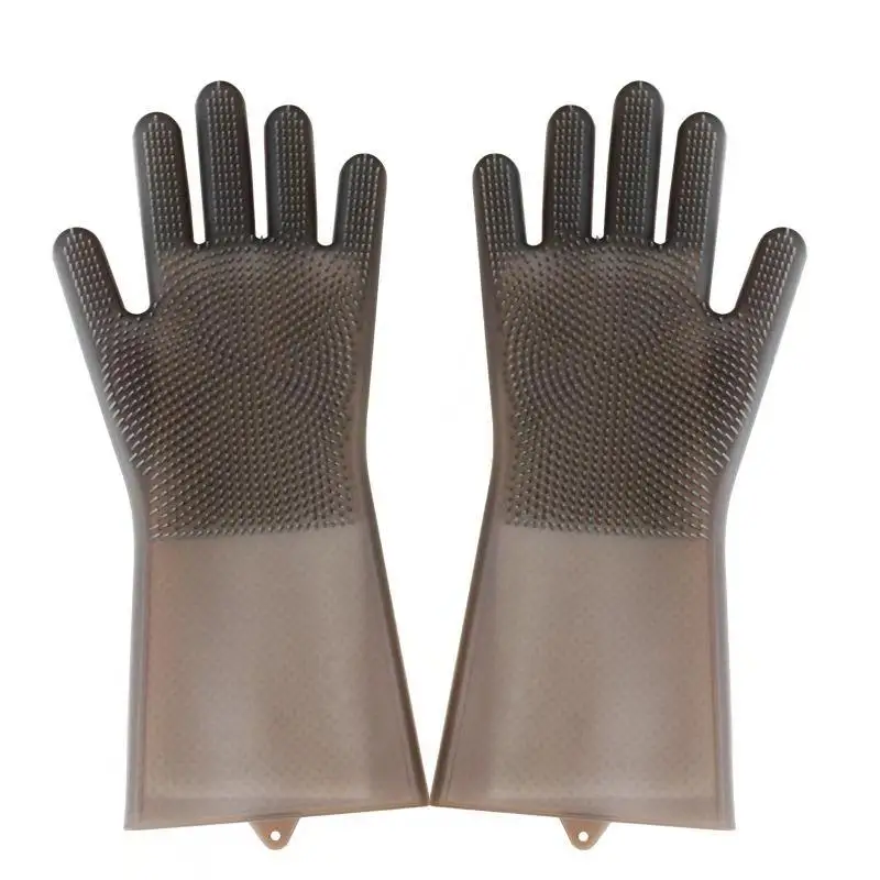 

Silicone Glove Scrubber Silicone Gloves With Brush Reusable Silicone Gloves With Wash Scrubber, Customized
