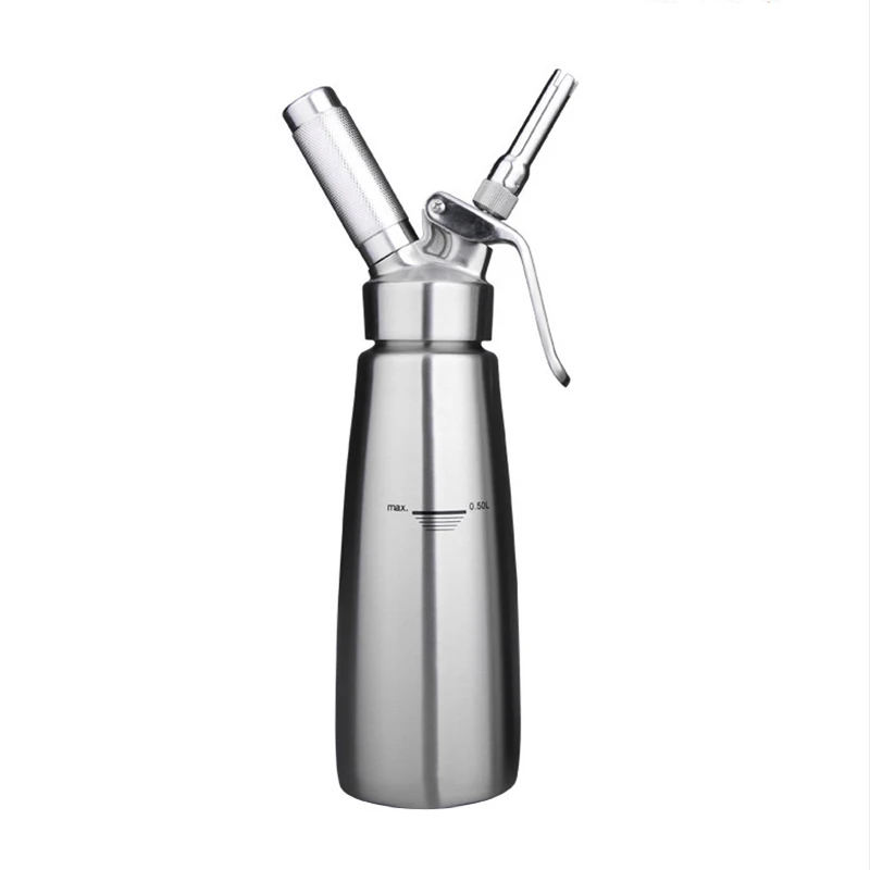 

Professional stainless steel whipped cream dispenser with 3 decorating nozzles leakproof, Customized color