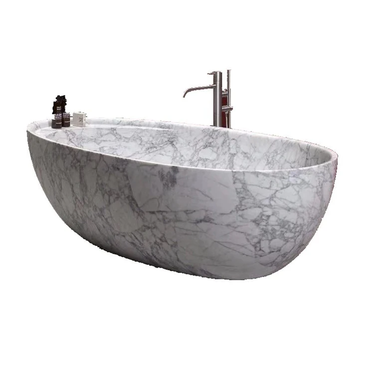 Natural 120 X 70 Arabescato Marble Bathtub For Bathroom,Freestanding