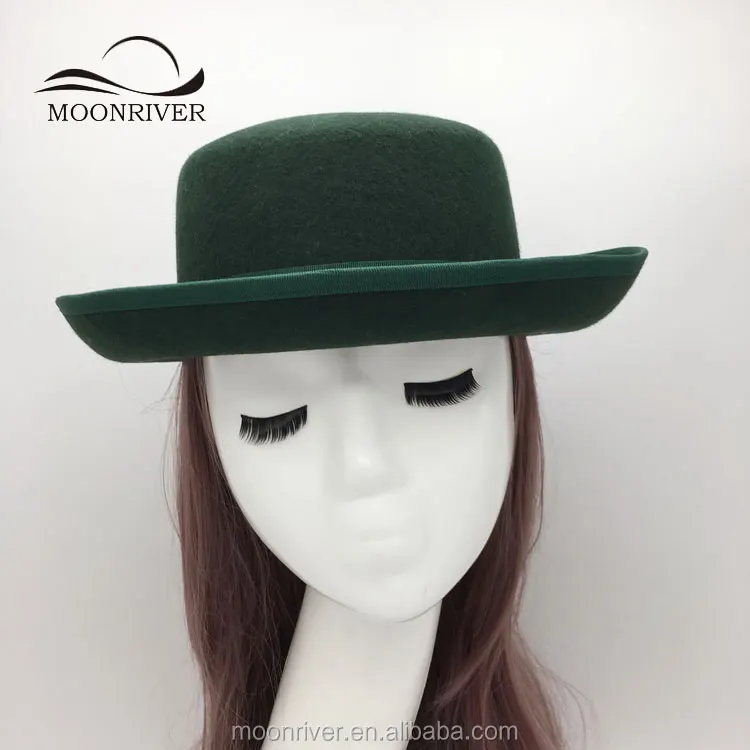Boater Flat Top Wool Felt Hat