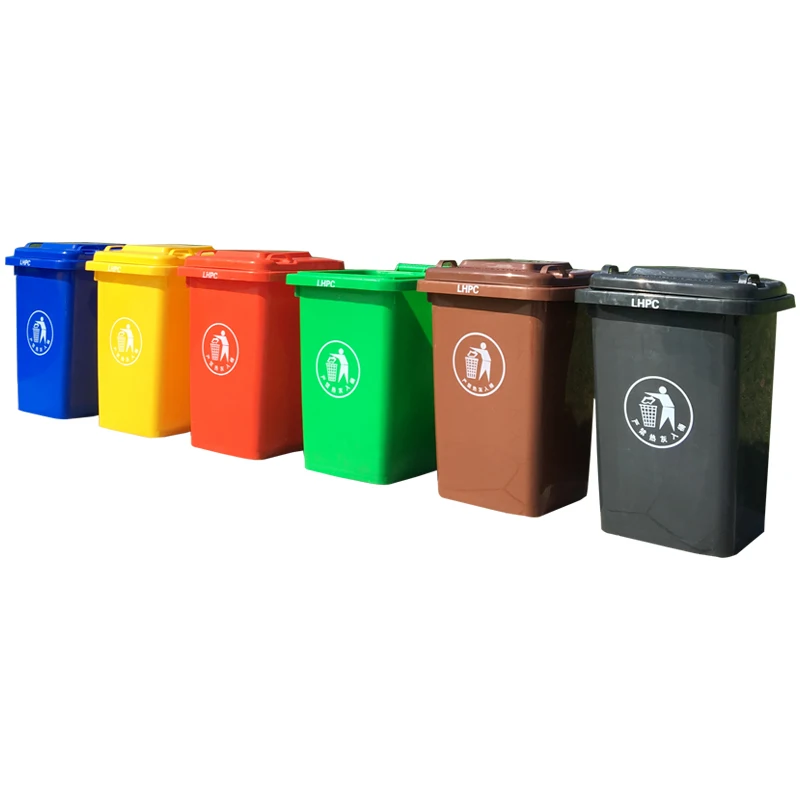 

13 gallon Durable eco dustbin can container, square lid 50L wholesale trash can, outdoor recycle kitchen plastic waste bin, Red, yellow, blue, black, green, brown, customized