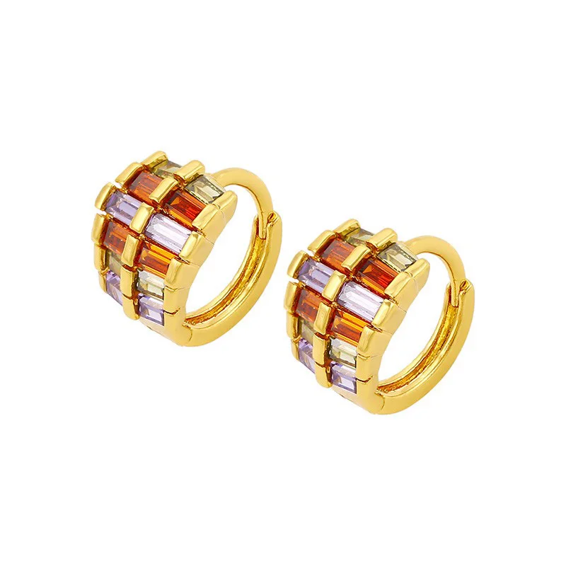 

Xuping gold 24K colorful rhinestones earrings for women