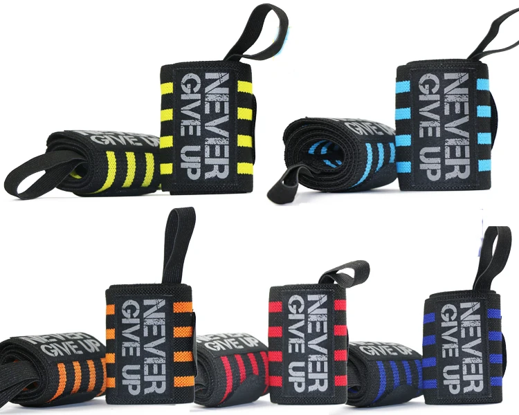 

Custom Amazon Gym Wrist Straps adjstable weight lifting Custom Wrist Wraps support brace proctector sweat bands With Low Price, Black+red/yellow/green or customized