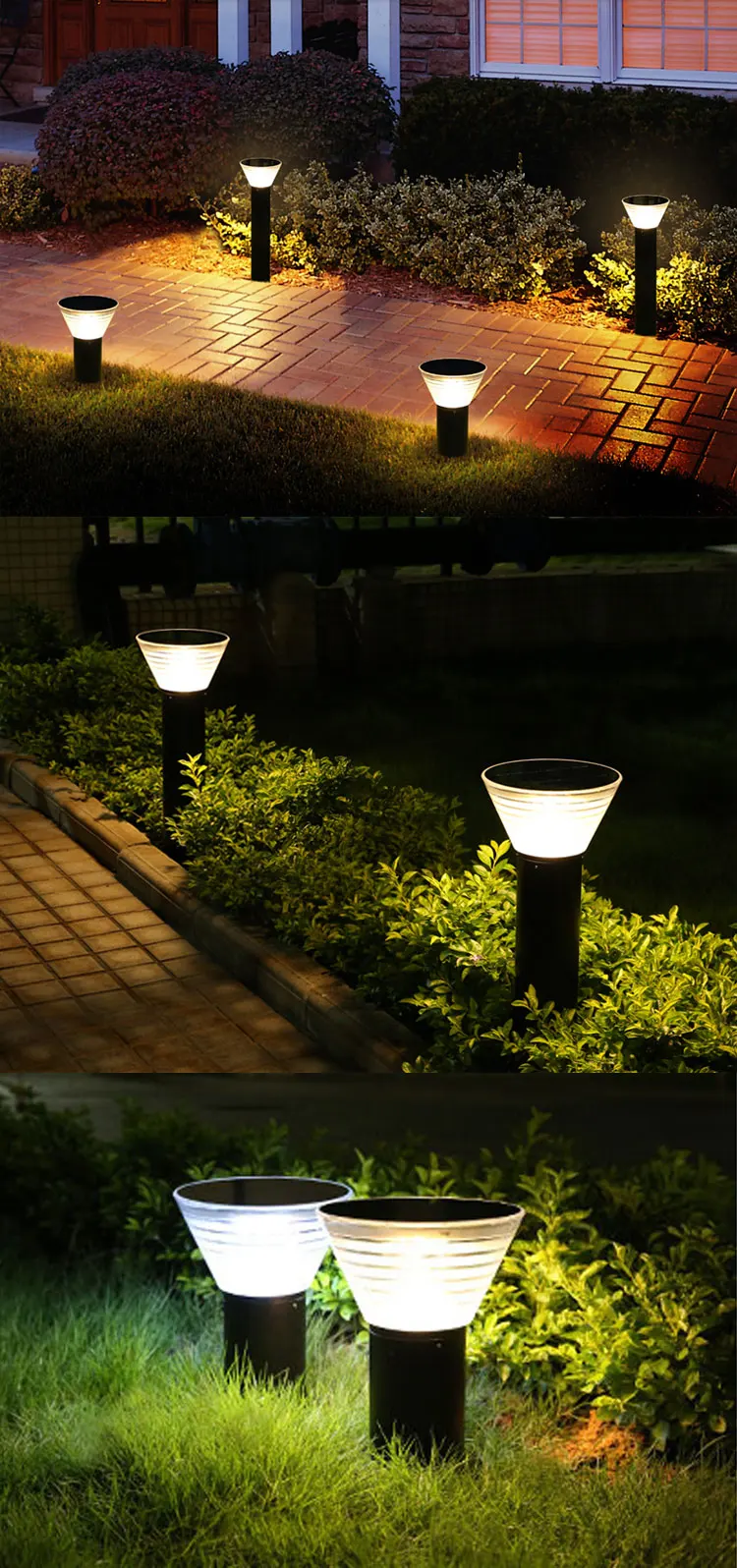 modern solar garden light bollard