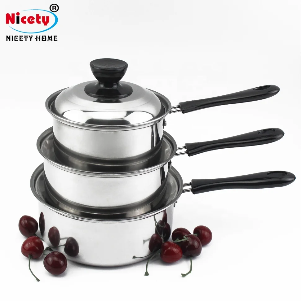 Nicety deep casserole non stick cooking pot set stainless steel cooking pots