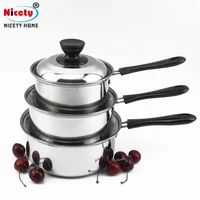 

Nicety deep casserole non stick cooking pot set stainless steel cooking pots