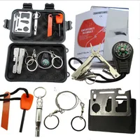 

9 in 1 Professional Tactical Defense Equitment Emergency Survival Kit for Adventure Outdoors Sport