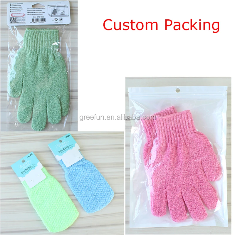 Custom Colorful Body Scrub Exfoliating Gloves Bath Gloves,Shower Glove