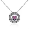 BAGREER SCN056 Latest ruby heart and bowknot paris pendant gold plated necklace with cz stone crystal jewellery