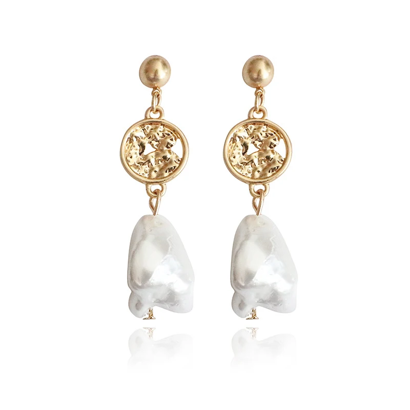 

KIKI Irregular Baroque Pearl Drop Earrings For Women Boho Geometric Dangle Earring Brincos (KER196), Same as the picture
