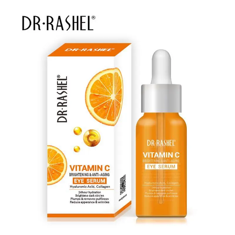 

DR RASHEL VC Series Skin Care Anti Aging Anti Wrinkle Dark Circle Hyaluronic Acid Collagen Natural Vitamin C Eye Serum, Orange yellow