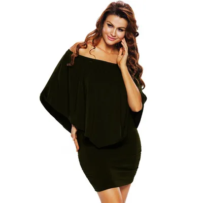 

2017 hot selling products 2 ways wear sexy mini bodycon solid black white casual ruffle off-shoulder dress, White;pink;red;purple;gray;green;black;blue;dark blue