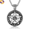 2019 Wholesale Custom metal stainless steel jewish five star necklace