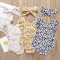 

Baby girls Romper+hair band set Infants & Toddlers Organic Cotton Baby girls Rompers Wholesale Baby Clothes