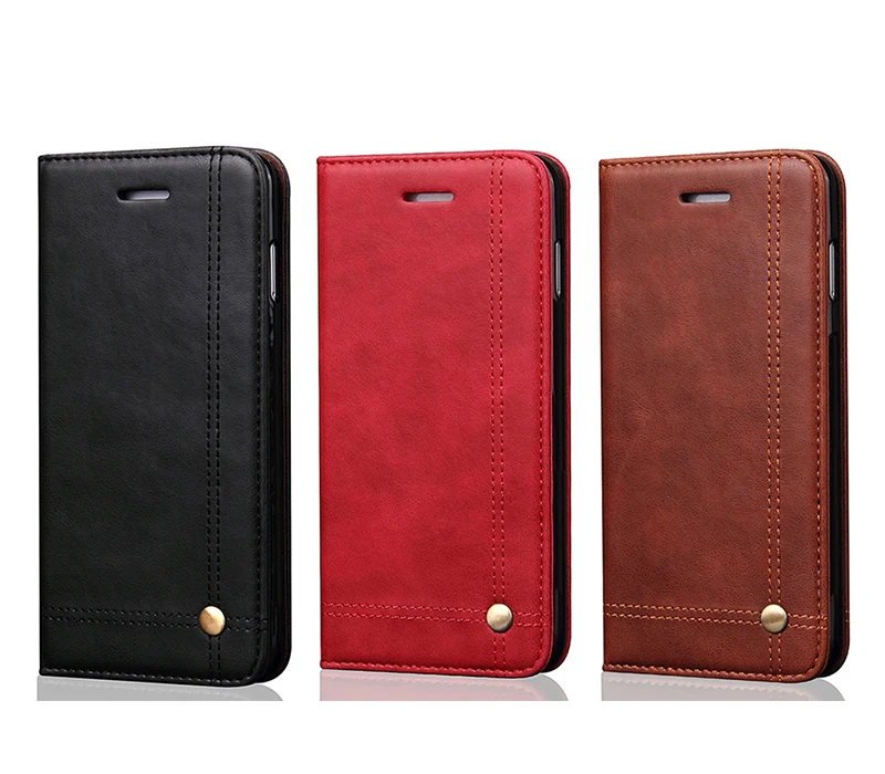 

Temkek Mobile Phone Leather Flip Book Wallet Case For iPhone XS XI Max 11 2019 Stand Cover With Card Slots, Black;brown;red