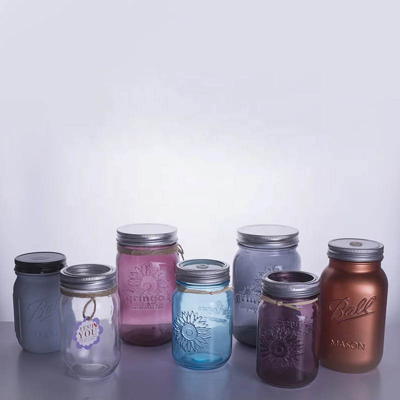 Painted glass mason jar craft for home decor / decorative mason jars for or...
