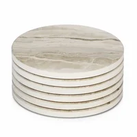 

Wholesale Round Ceramic Coaster Stone Drink Coasters Promotional Gift Marble Style Absorbent Ceramic Coaster SET of 6
