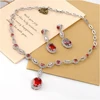 Mytys Newest design 14k gold jewelry wholesale ruby stone necklace set