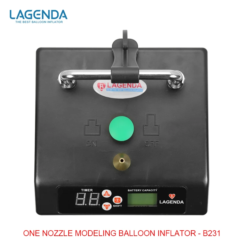 Lagenda B231 Portable Electric Balloon Pump Professional Automatic Modeling Balloon Inflator Electric Balloon Blower Pump with Timer Battery for