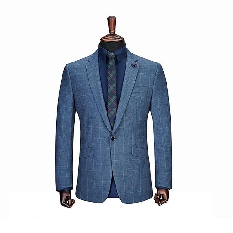 

New arrival one buttons notch lapel new pant coat design photo suit mens, Blue stripes